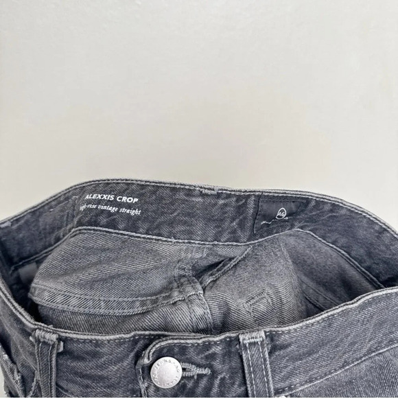 Anthropologie Womens 27 AG The Alexxis Cropped Straight Jeans Grey Wash Raw Hem - Picture 9 of 16